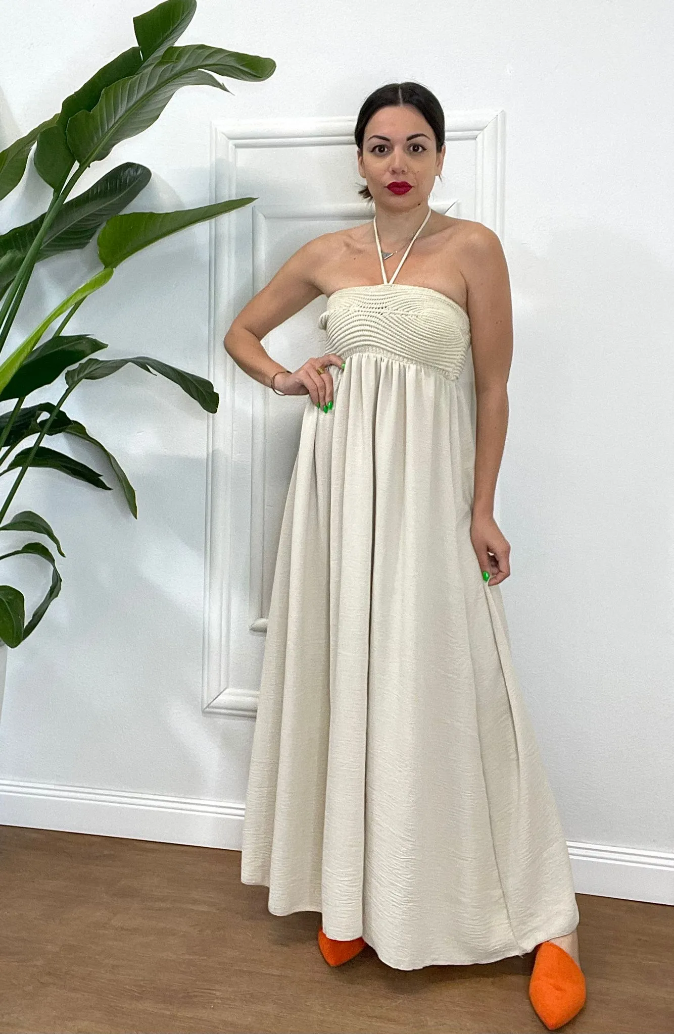 ABITO CON ELASTICO 369 beige