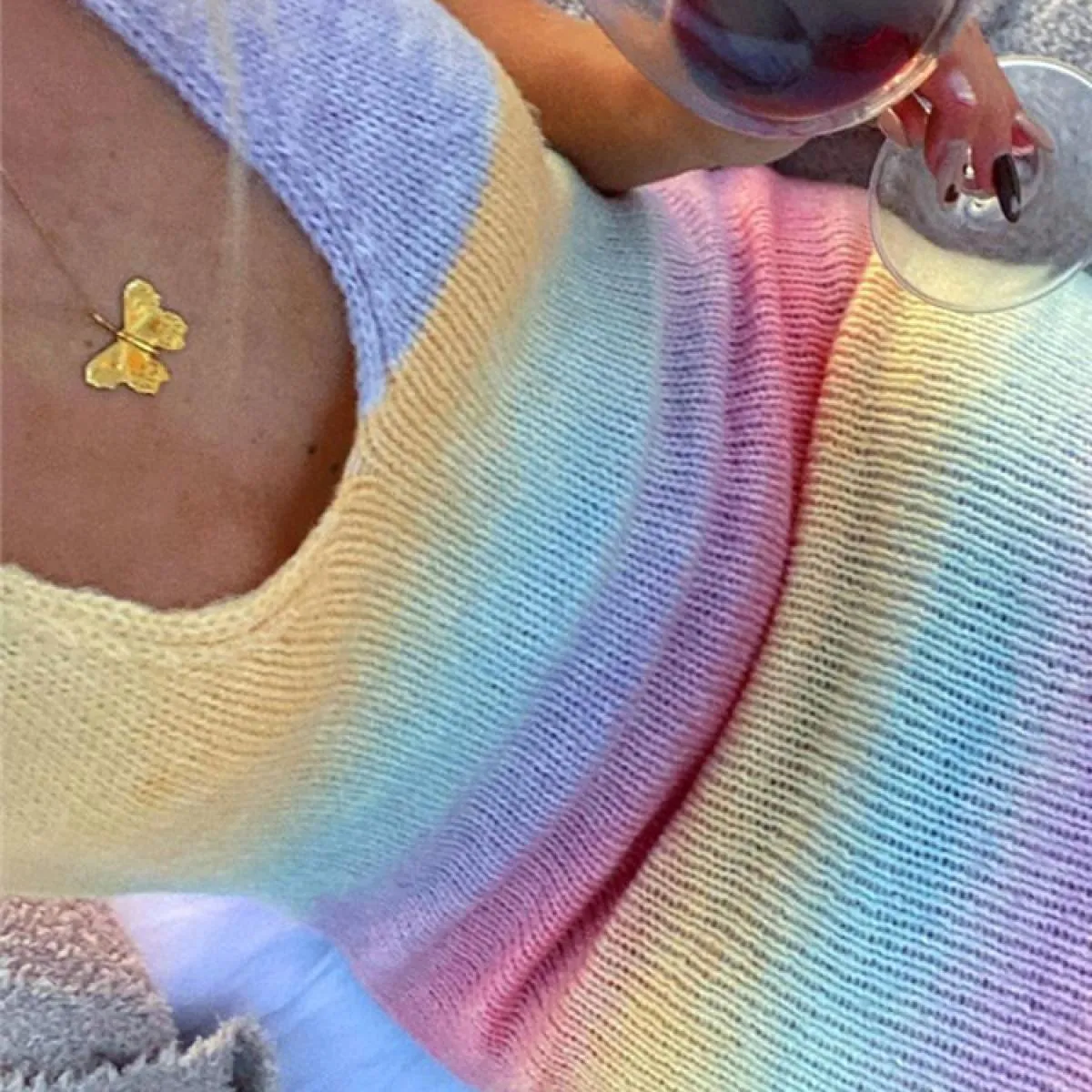 Abito in maglia con scollo a V Abito da festa tie-dye Abito da spiaggia senza schienale Abito aderente aderente senza maniche Mi
