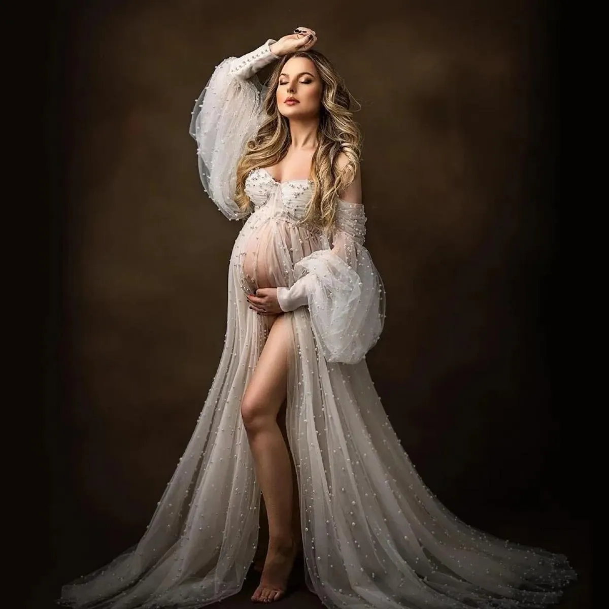 Abito premaman in tulle Servizio fotografico Abito premaman Servizio fotografico Abito elegante in tulle