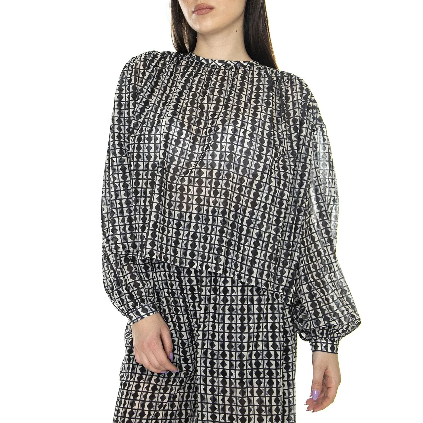 ALESSIA SANTI W' Blusa Burro / Nero Diamante 311SD45088 - Top Donna Nero / Multicolore    