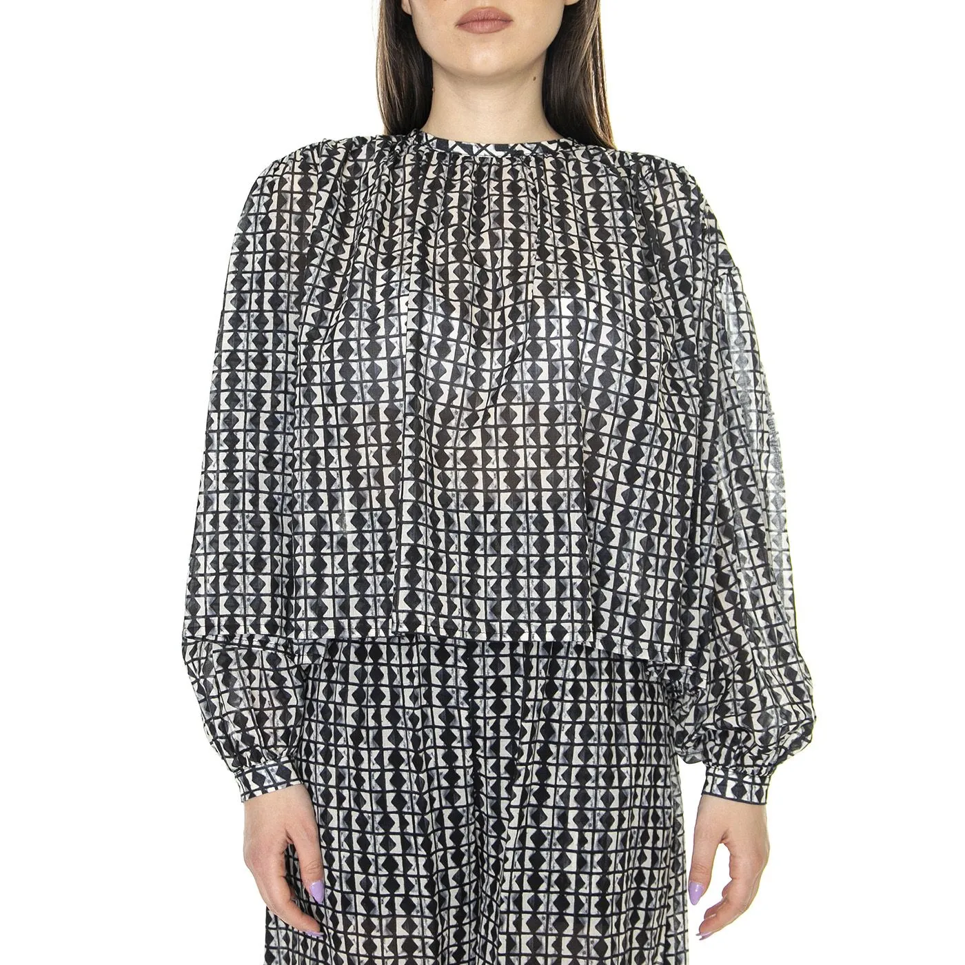 ALESSIA SANTI W' Blusa Burro / Nero Diamante 311SD45088 - Top Donna Nero / Multicolore    