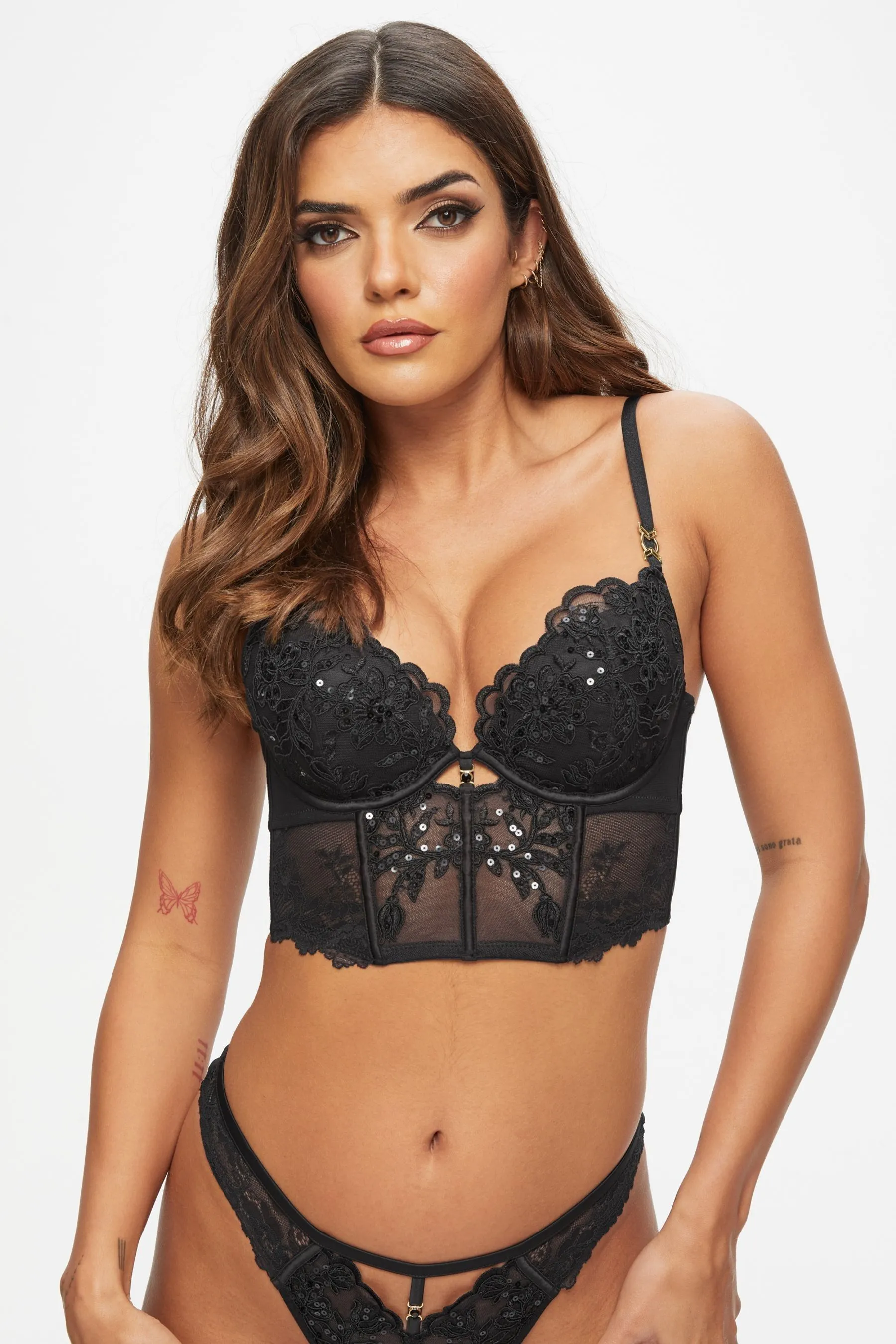 Ann Summers - The Icon - Bustino imbottito con ricamo