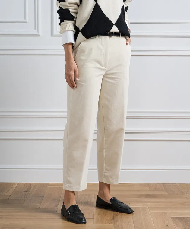 Ballantyne Pantaloni in velluto a coste bianchi BLT175UCTFF