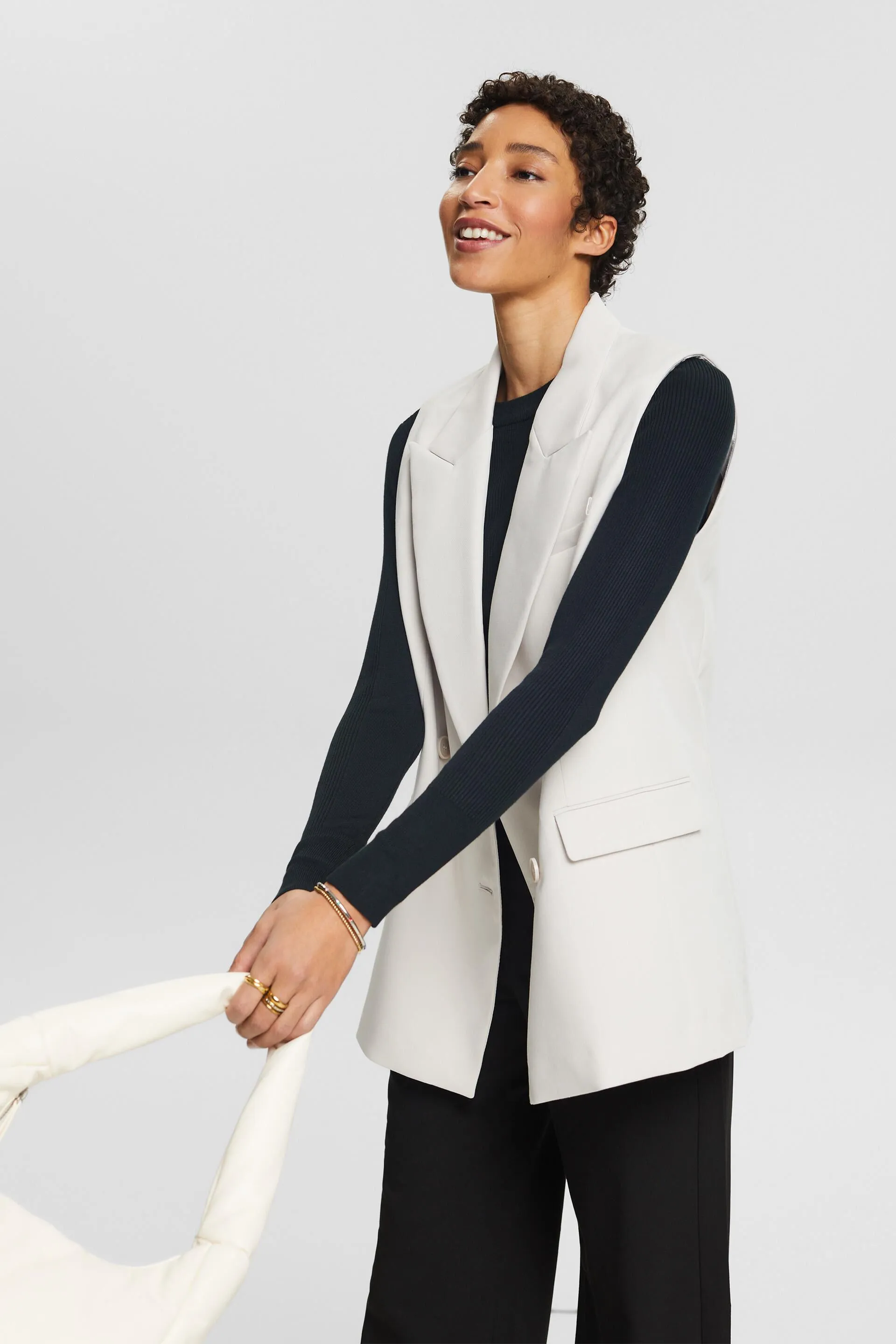 Blazer smanicato doppiopetto