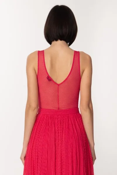 Body in tulle effetto bustier Fuxia