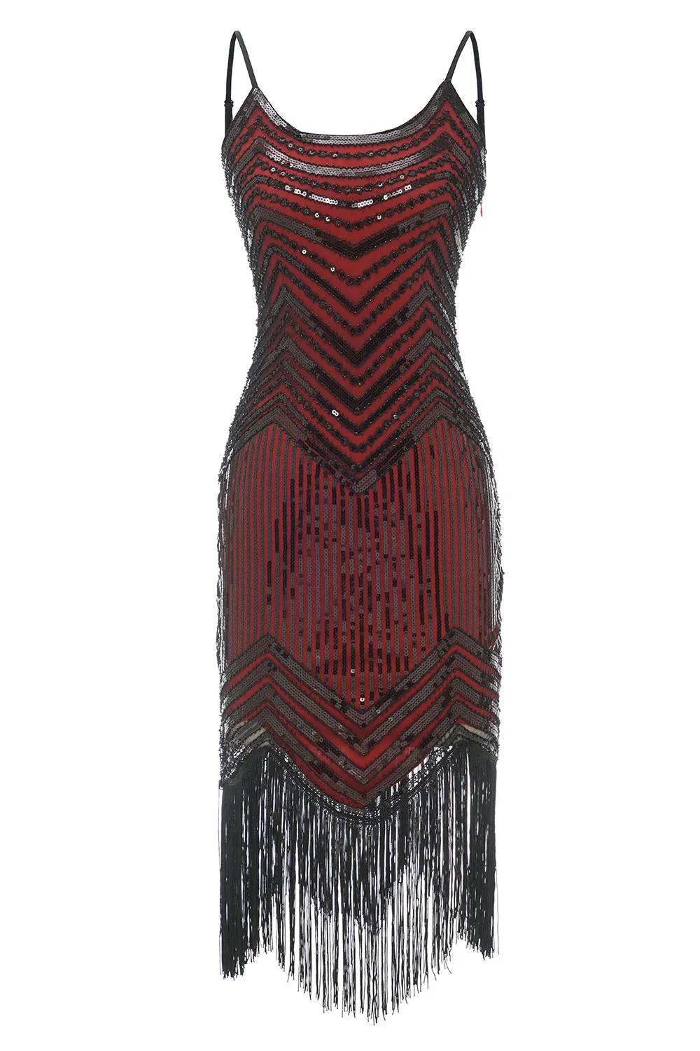 Bodycon Nero Argento Paillettes 1920s Abito