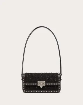 BORSA A SPALLA ROCKSTUD23 E/W IN TWEED