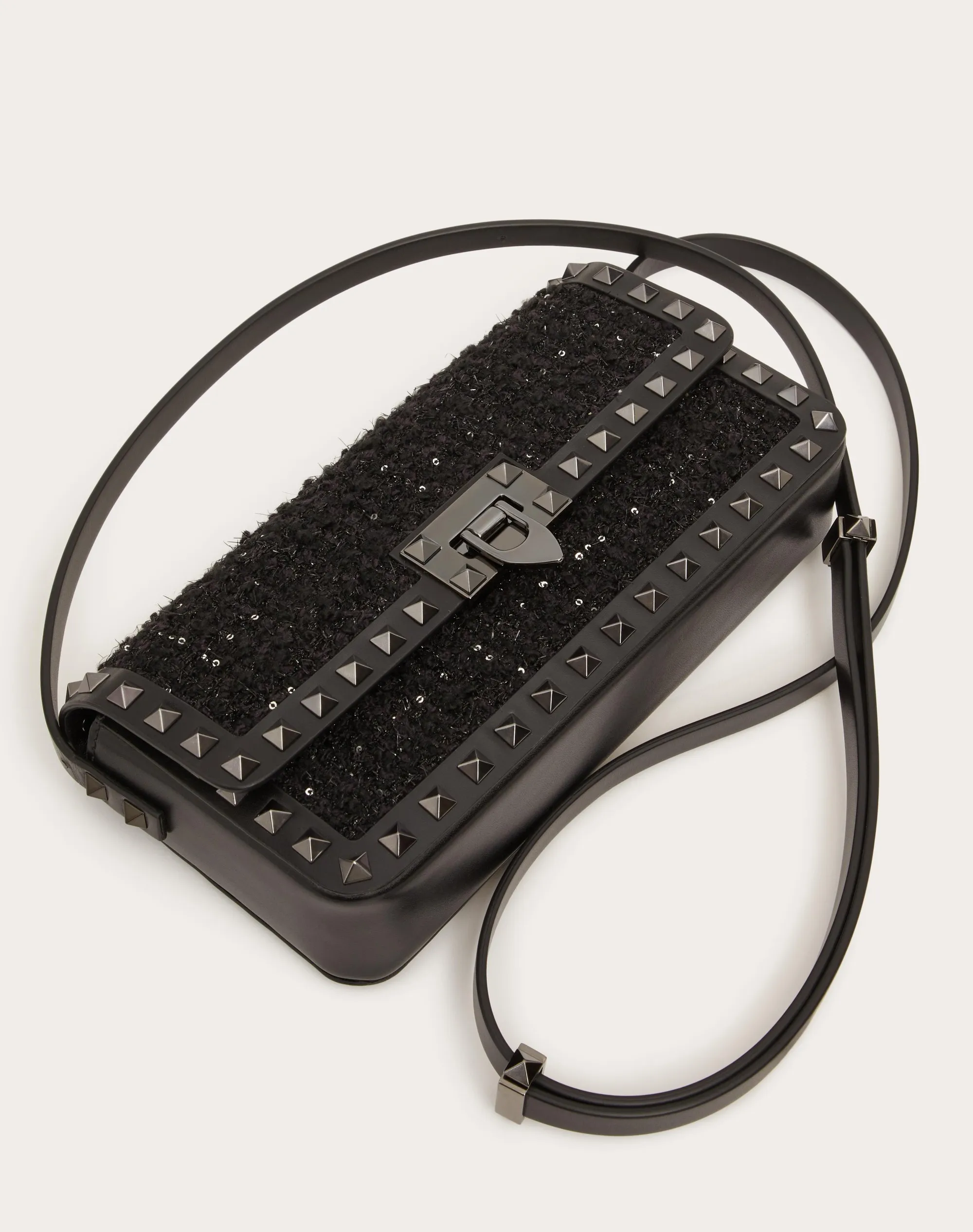 BORSA A SPALLA ROCKSTUD23 E/W IN TWEED