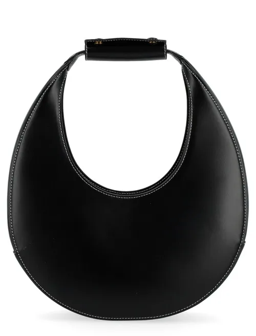 Borsa a spalla Staud Moon in pelle nera