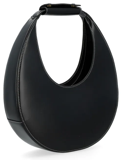 Borsa a spalla Staud Moon in pelle nera