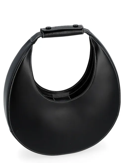 Borsa a spalla Staud Moon in pelle nera