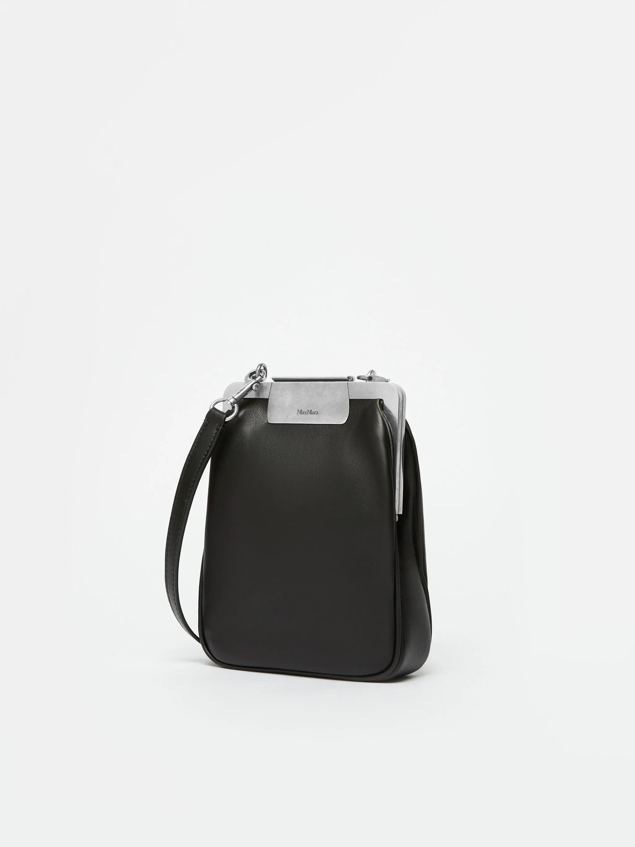 Borsa a tracolla verticale Clasp small in pelle