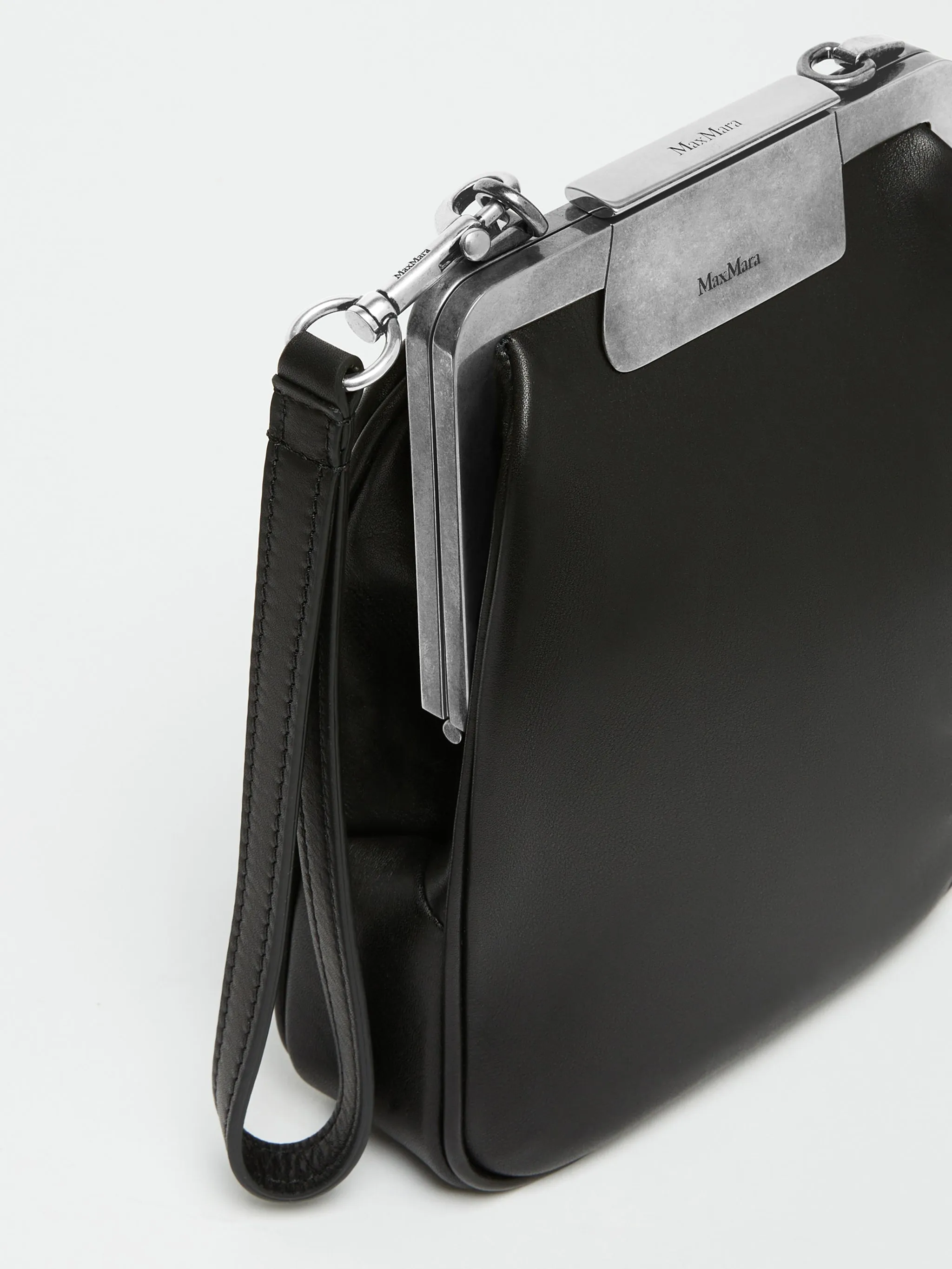 Borsa a tracolla verticale Clasp small in pelle