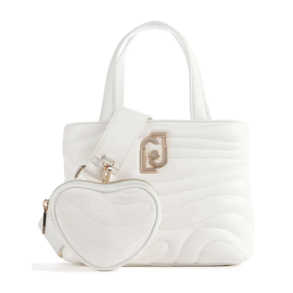 Borsa Donna a Mano LIU JO Better Trapuntata Off White con Charm