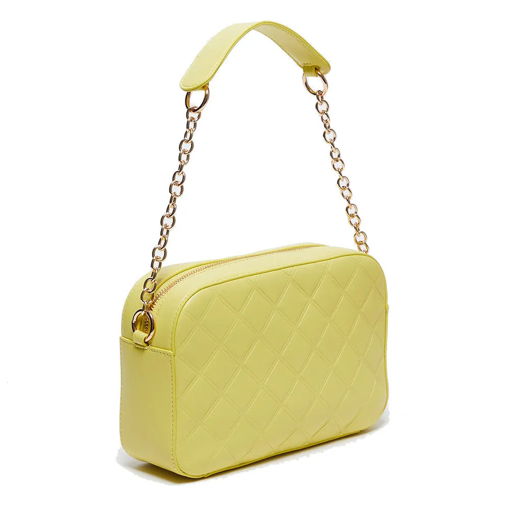 Borsa Donna a Spalla e Tracolla LIU JO Trapuntata con Strass Giallo
