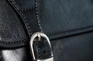 Borsa in pelle naturale, nera