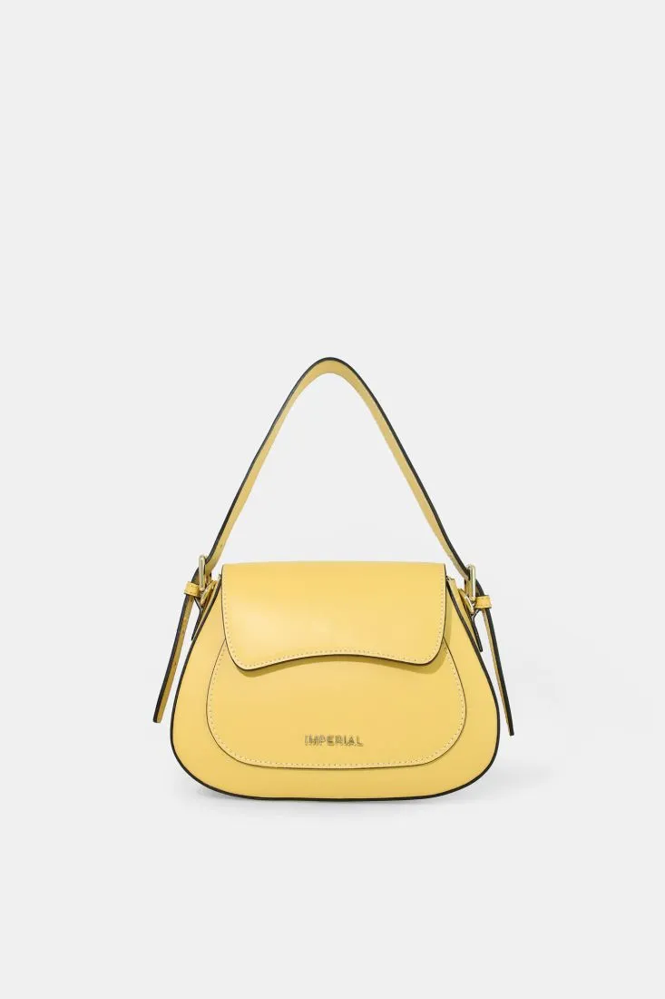 Borsa in vera pelle con manico e patta
