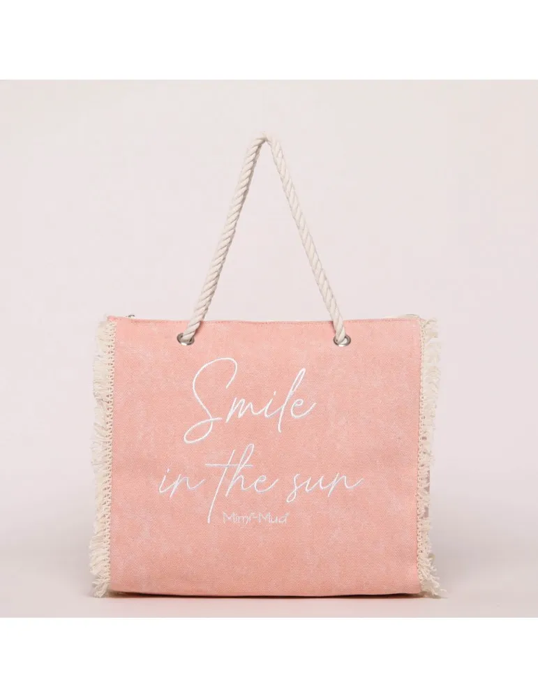 BORSA SHOPPER IN CANVAS "SMILE IN THE SUN"