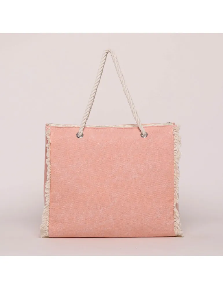 BORSA SHOPPER IN CANVAS "SMILE IN THE SUN"