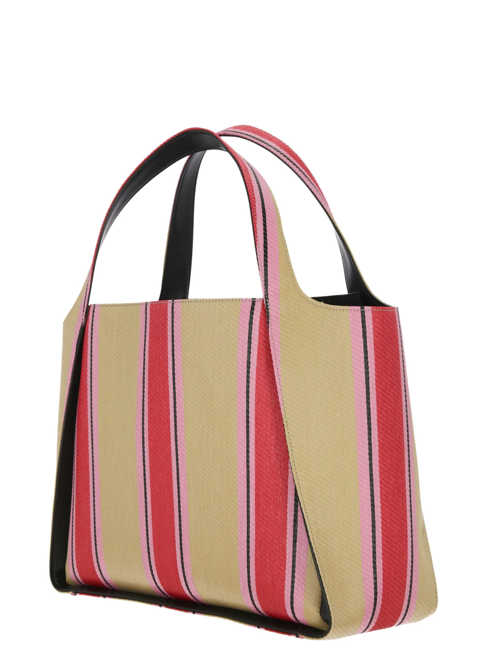 Borsa tote con stampa logo a righe