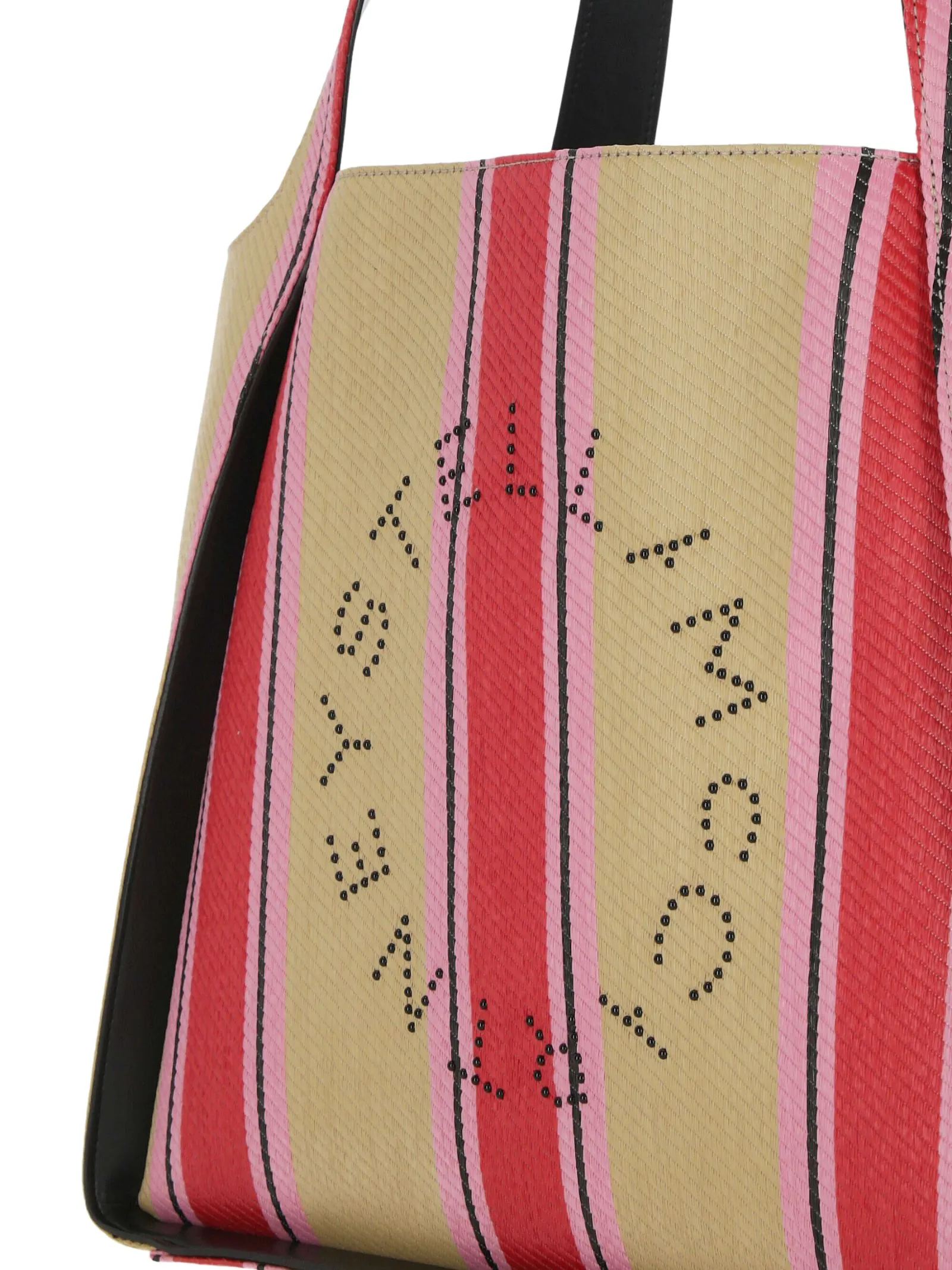 Borsa tote con stampa logo a righe