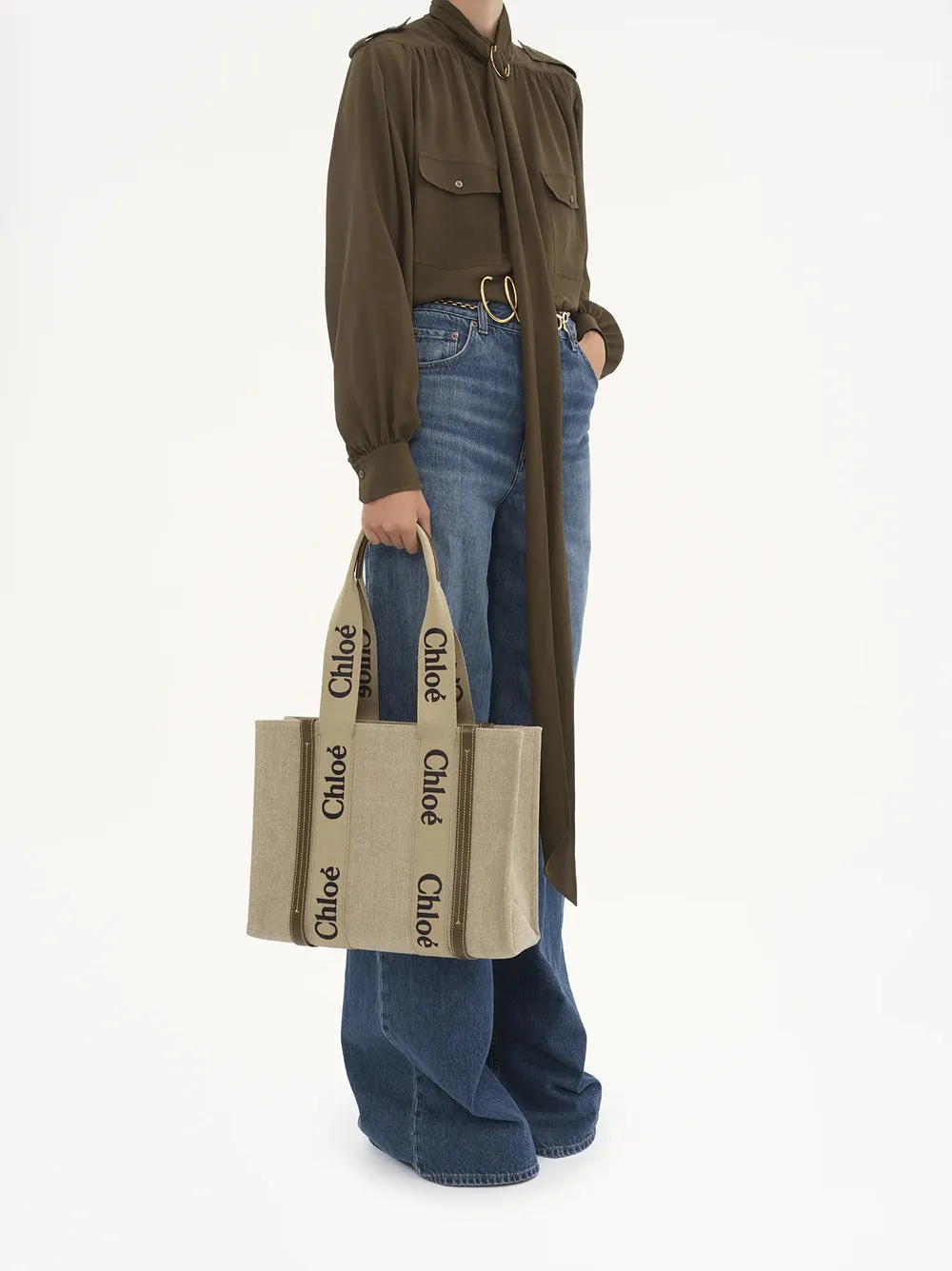 Borsa Tote Woody in lino