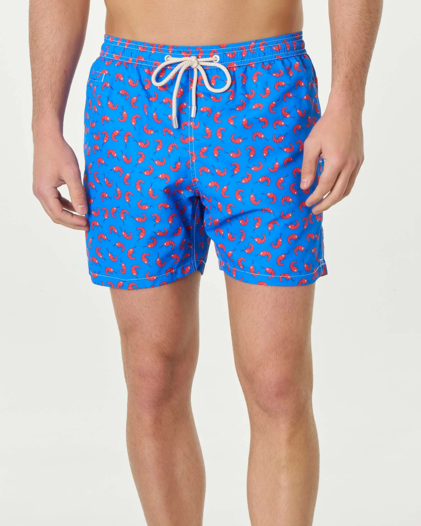 Boxer mare blu royal con stampa gamberetti