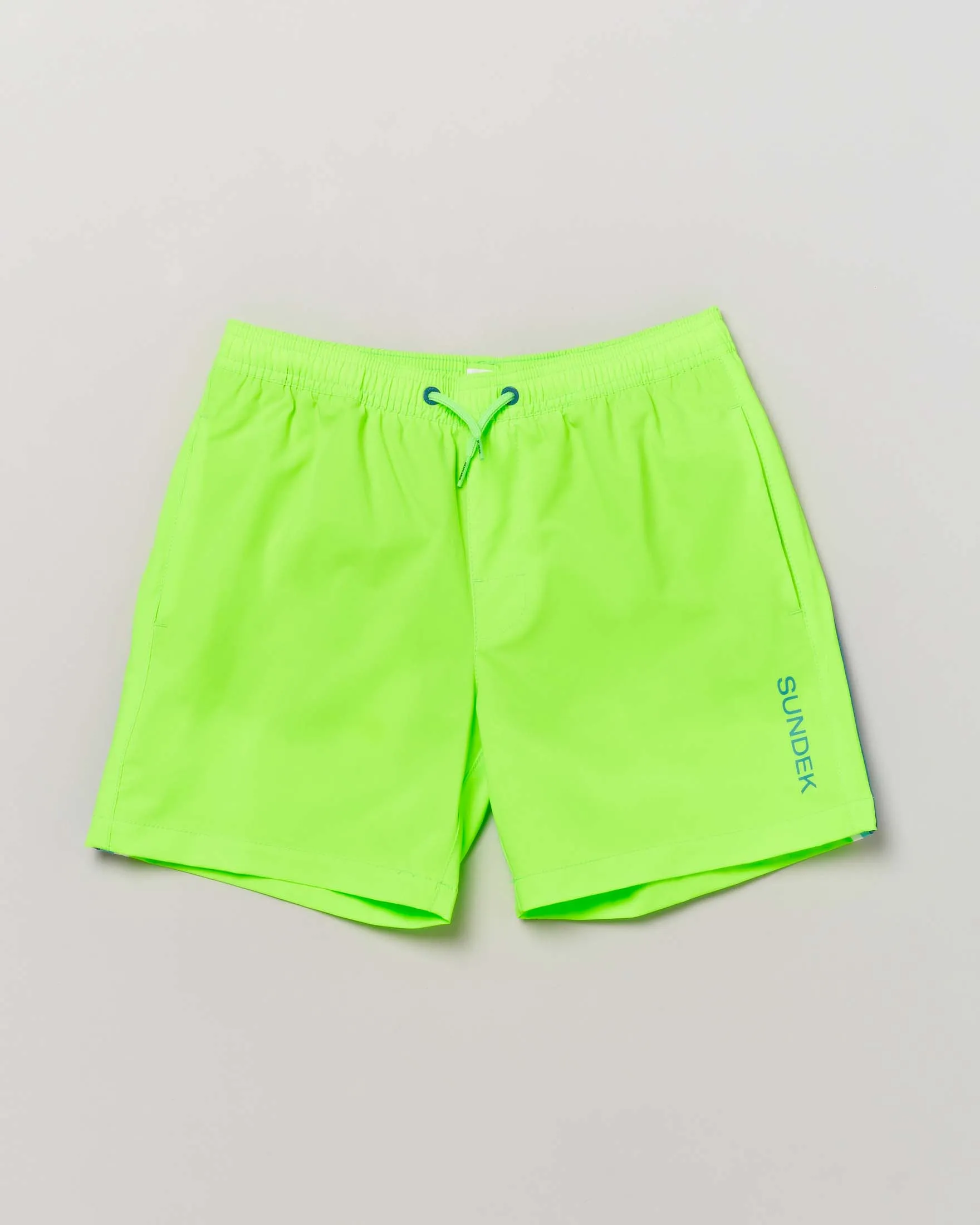 Boxer mare verde fluo in tessuto stretch con arcobaleno petrolio bianco e blu 10-16 anni