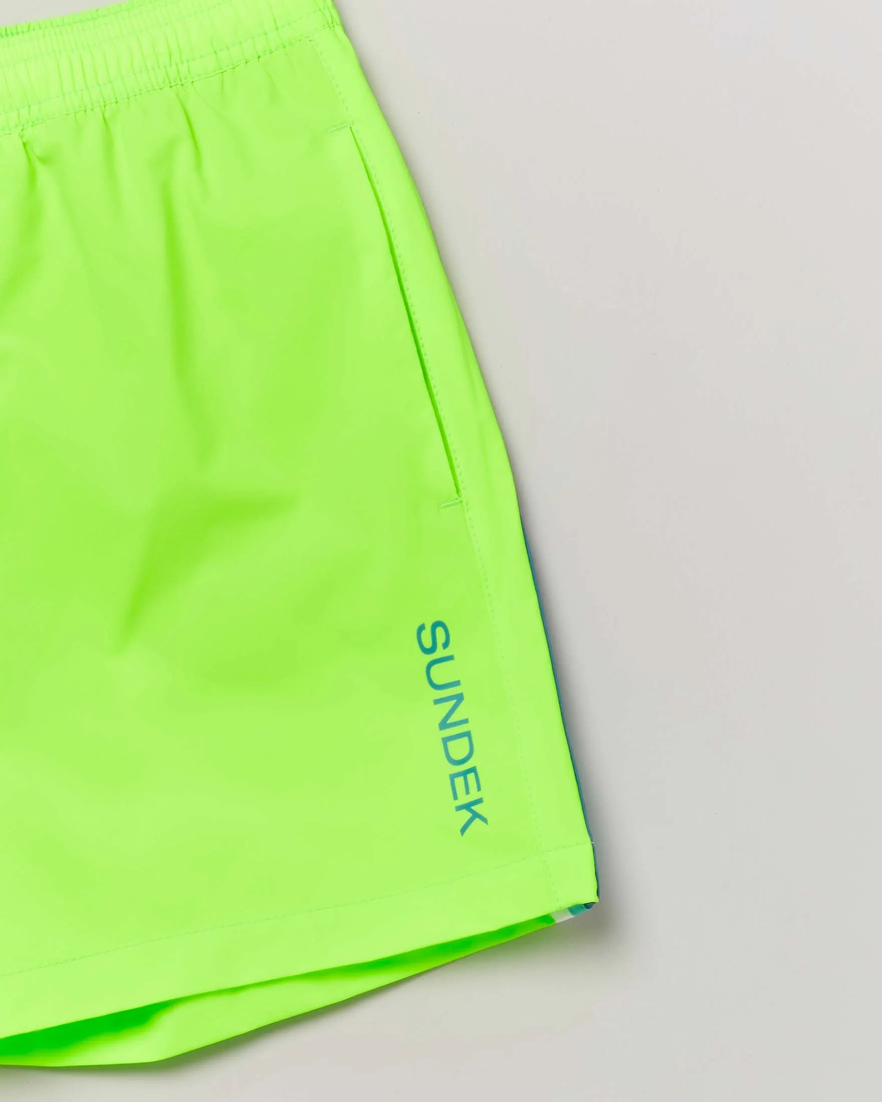 Boxer mare verde fluo in tessuto stretch con arcobaleno petrolio bianco e blu 10-16 anni
