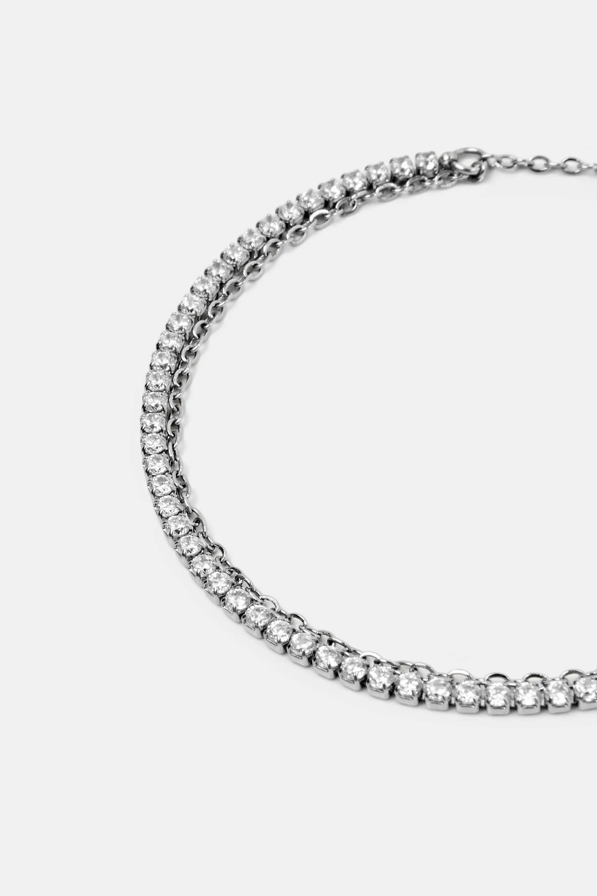 Bracciale con zirconi, acciaio inossidabile