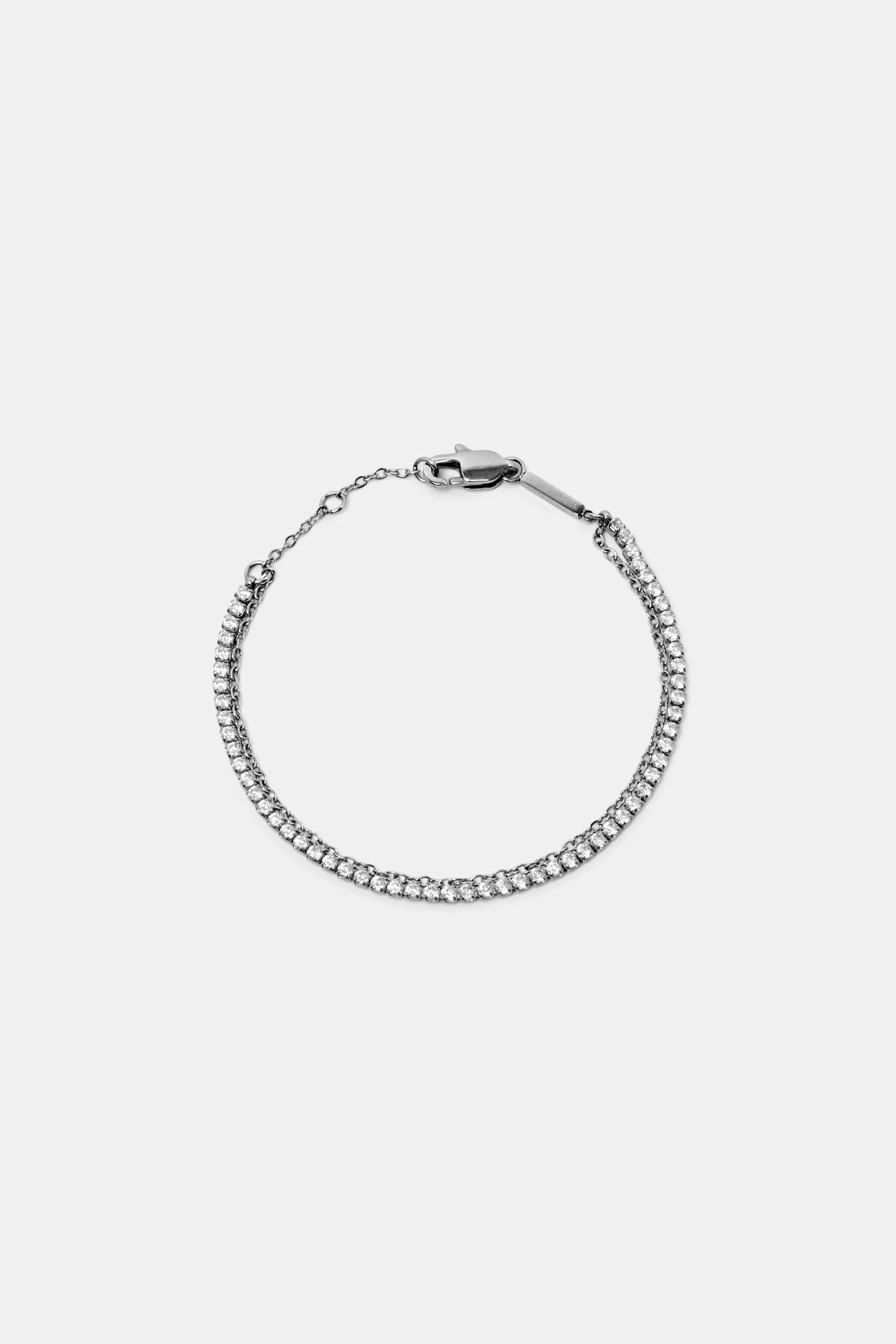 Bracciale con zirconi, acciaio inossidabile