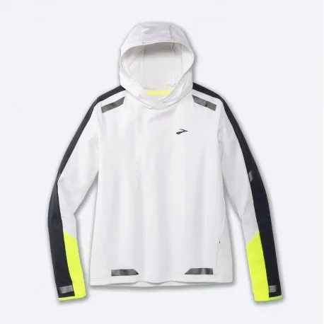 BROOKS RUN VISIBLE THERMAL HOODIE W White/Asphalt/Nightlife