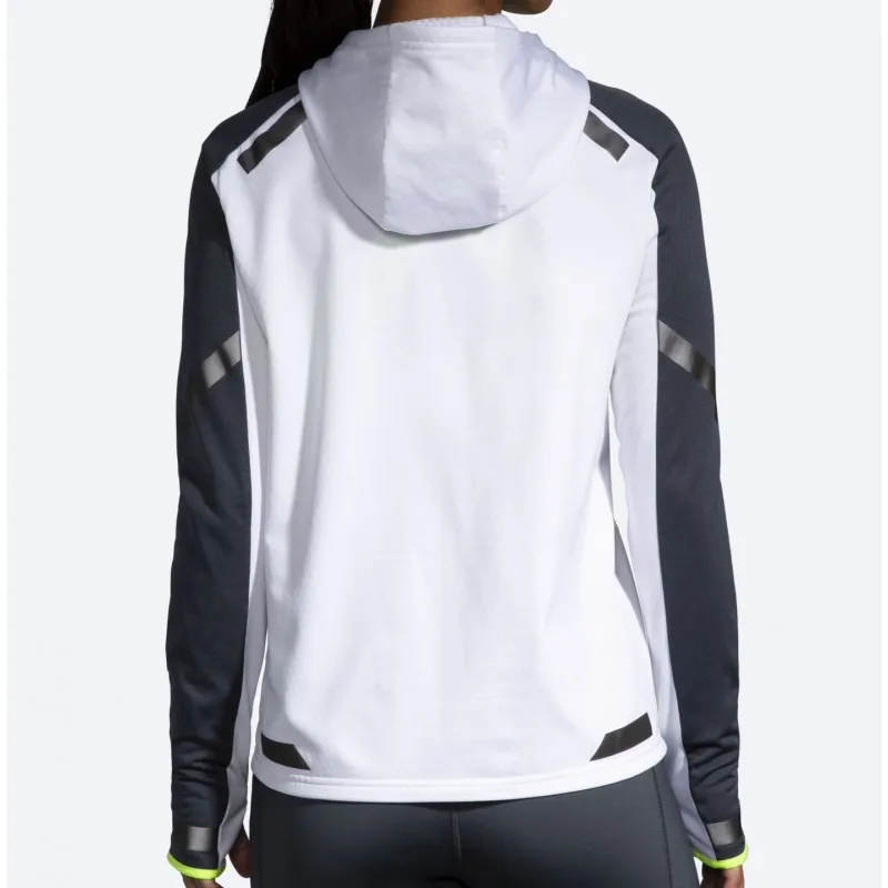 BROOKS RUN VISIBLE THERMAL HOODIE W White/Asphalt/Nightlife