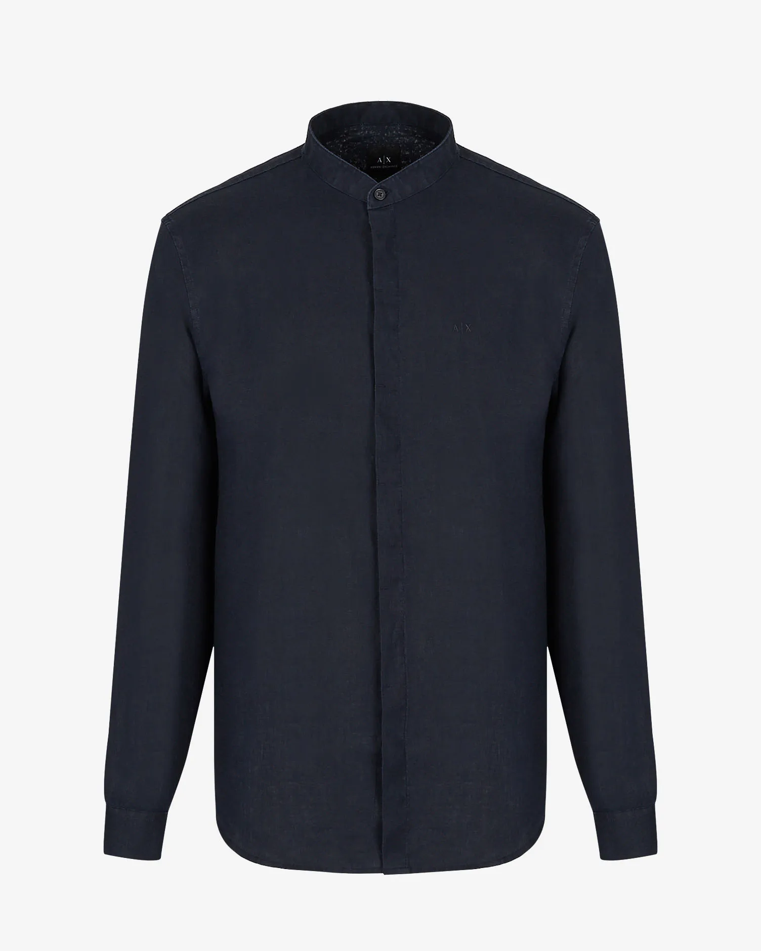 Camicia blu coreana in puro lino