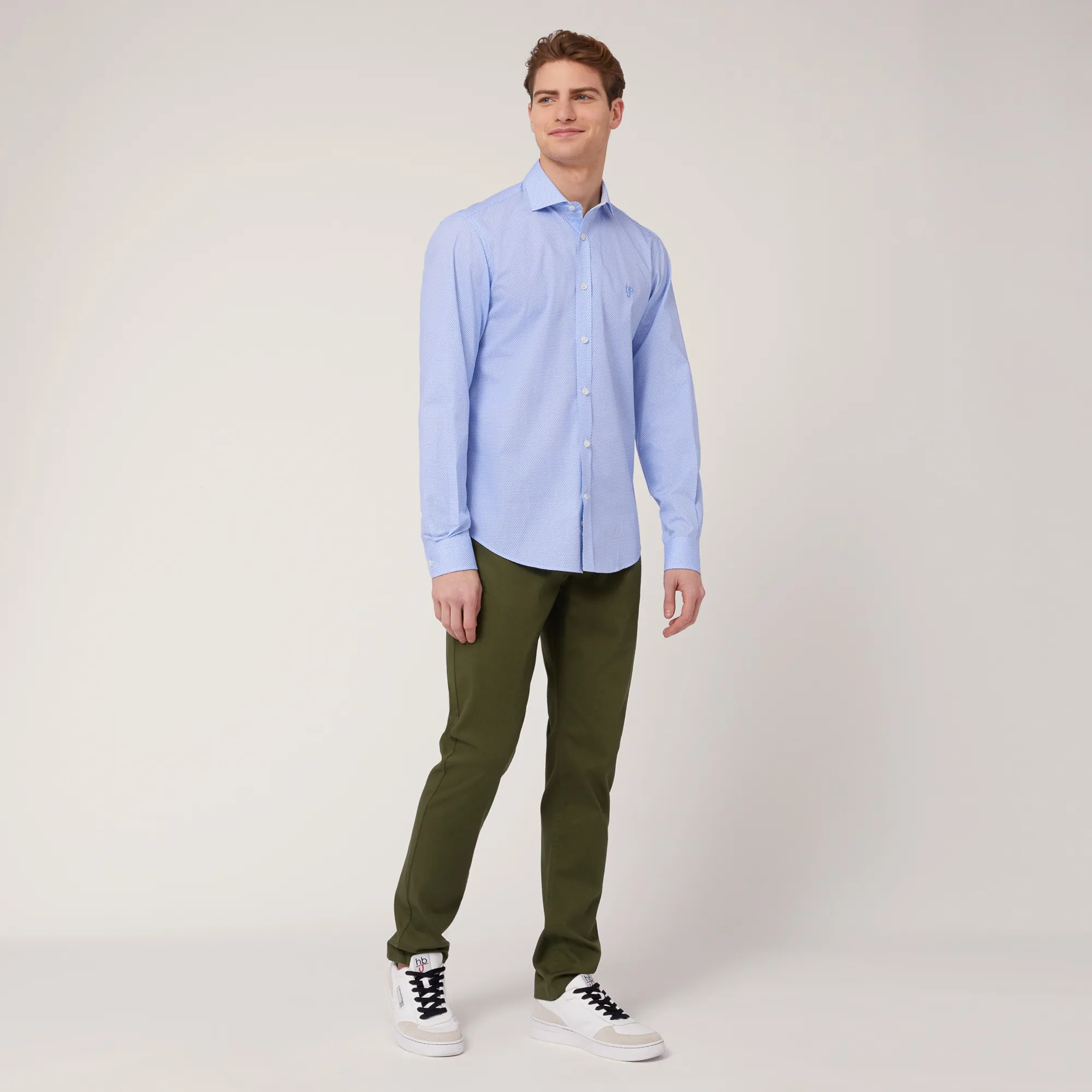 Camicia Narrow Motivo All-Over in Blu: Nuovi arrivi Di Lusso | Harmont & Blaine®