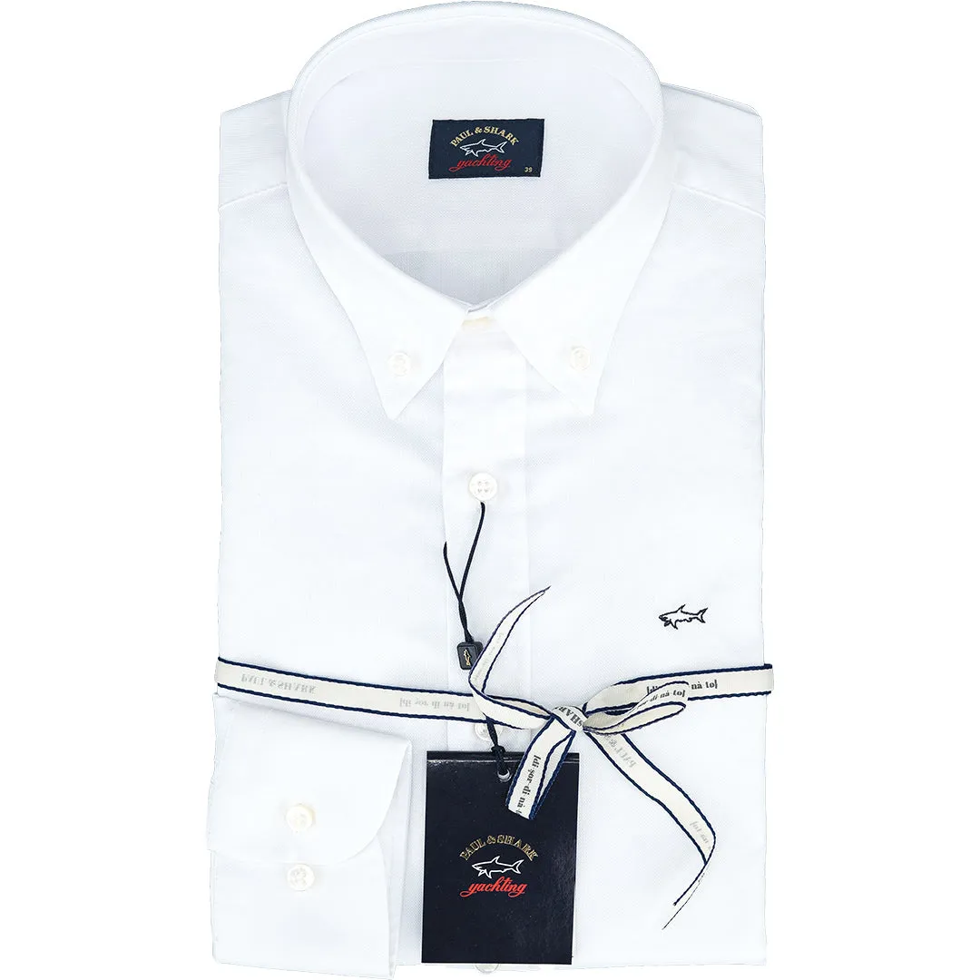 Camicia PAUL & SHARK Button Down in Cotone Organico Bianca