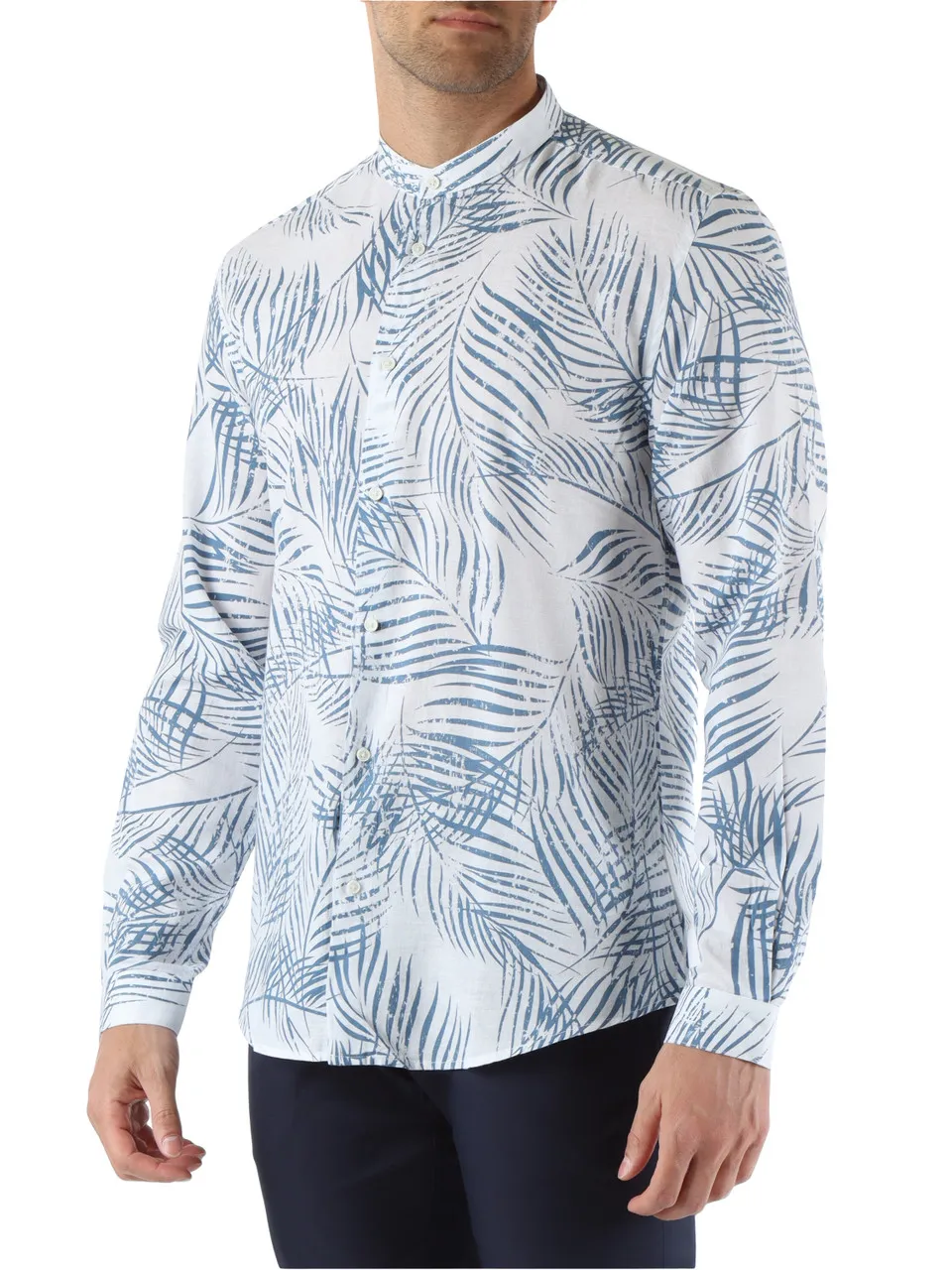 Camicia SEOUL slim fit in cotone e lino