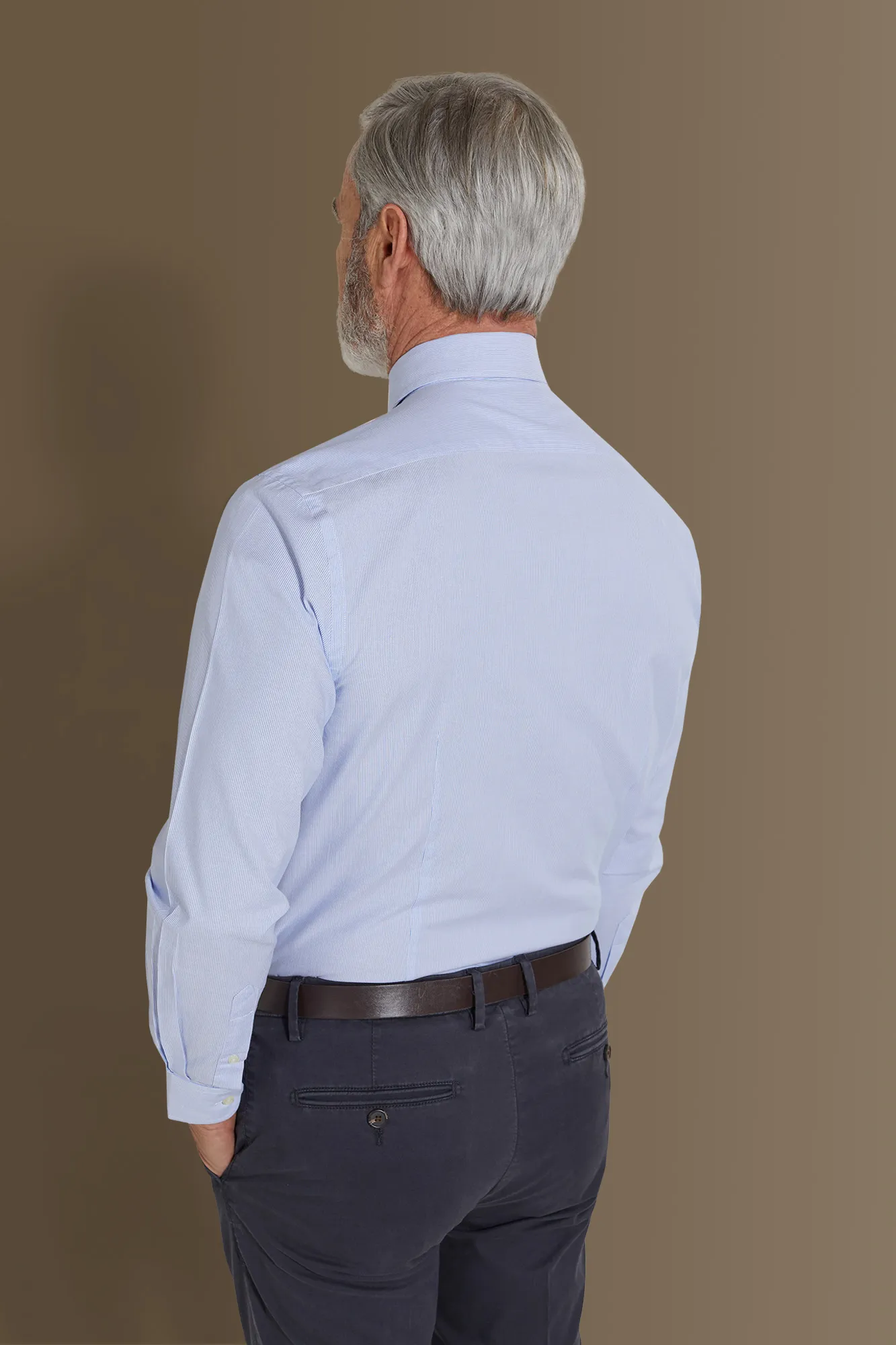 Camicia uomo button down tessuto armaturato a righe