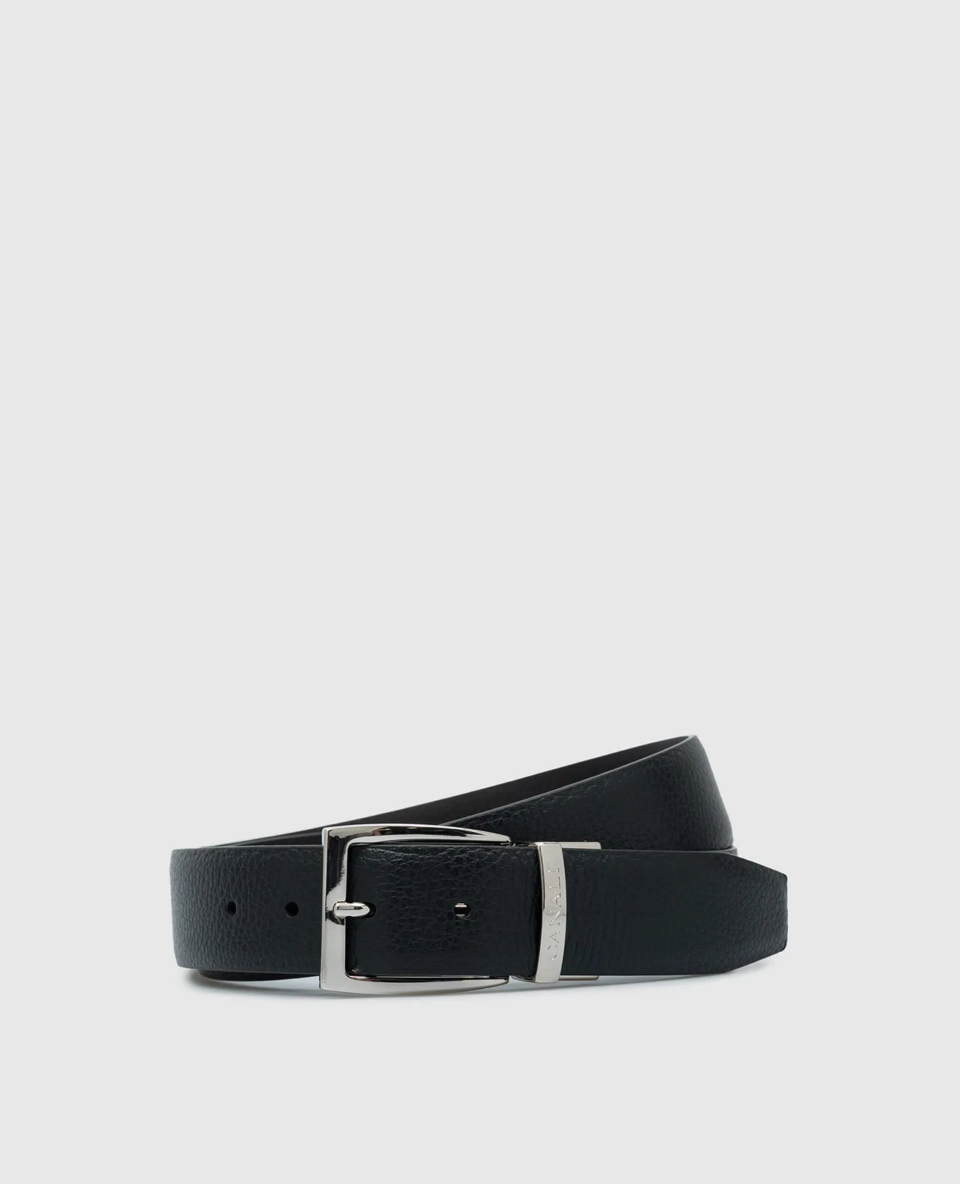 Canali Cinturino in pelle nera con incisione logo KA0010750C