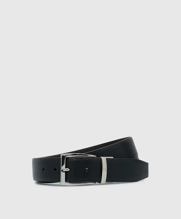 Canali Cinturino in pelle nera con incisione logo KA0010750C