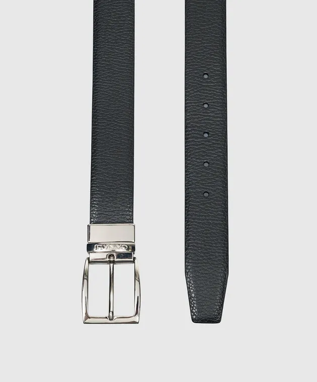 Canali Cinturino in pelle nera con incisione logo KA0010750C