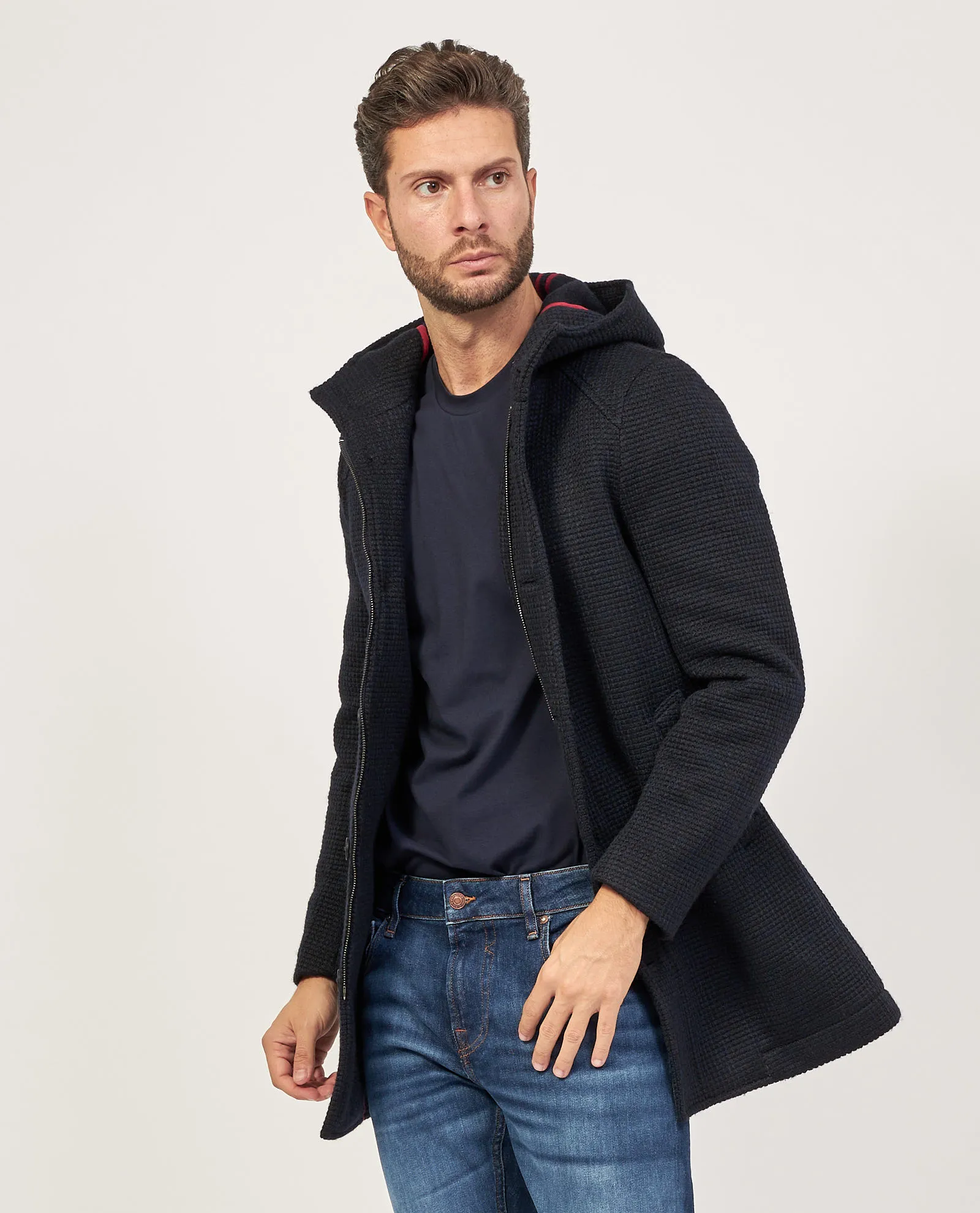 Cappotto Mulish con cappuccio e chiusura con bottoni