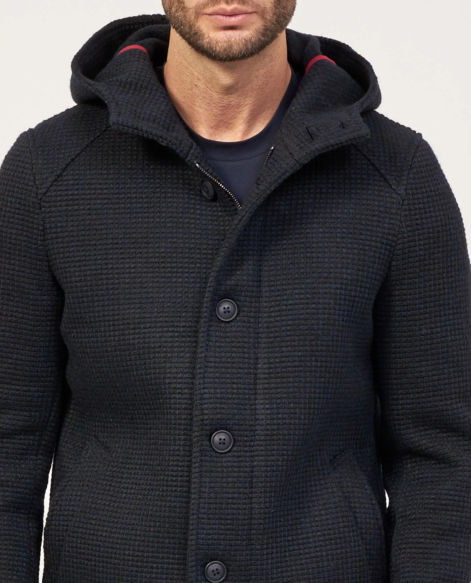 Cappotto Mulish con cappuccio e chiusura con bottoni