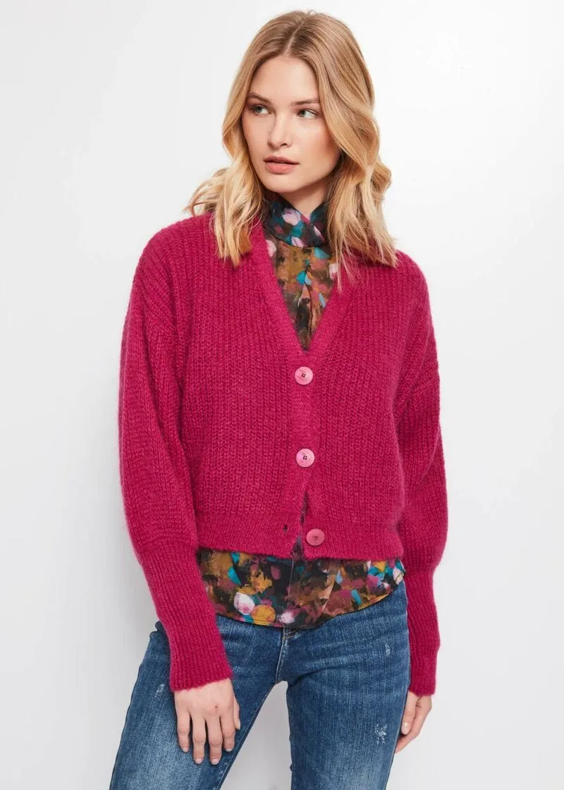 Cardigan con maniche a palloncino
