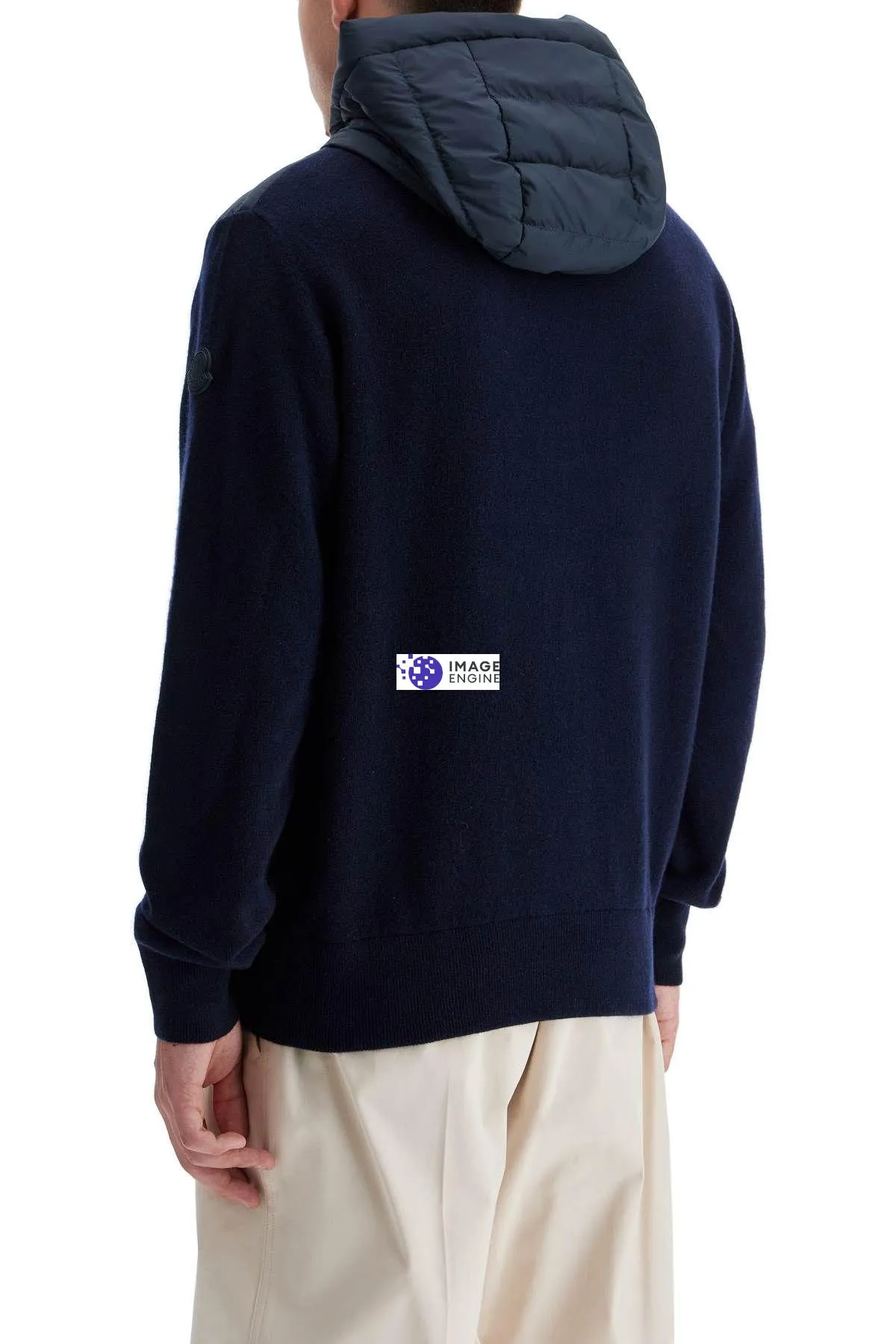 Cardigan ibrido con cappuccio