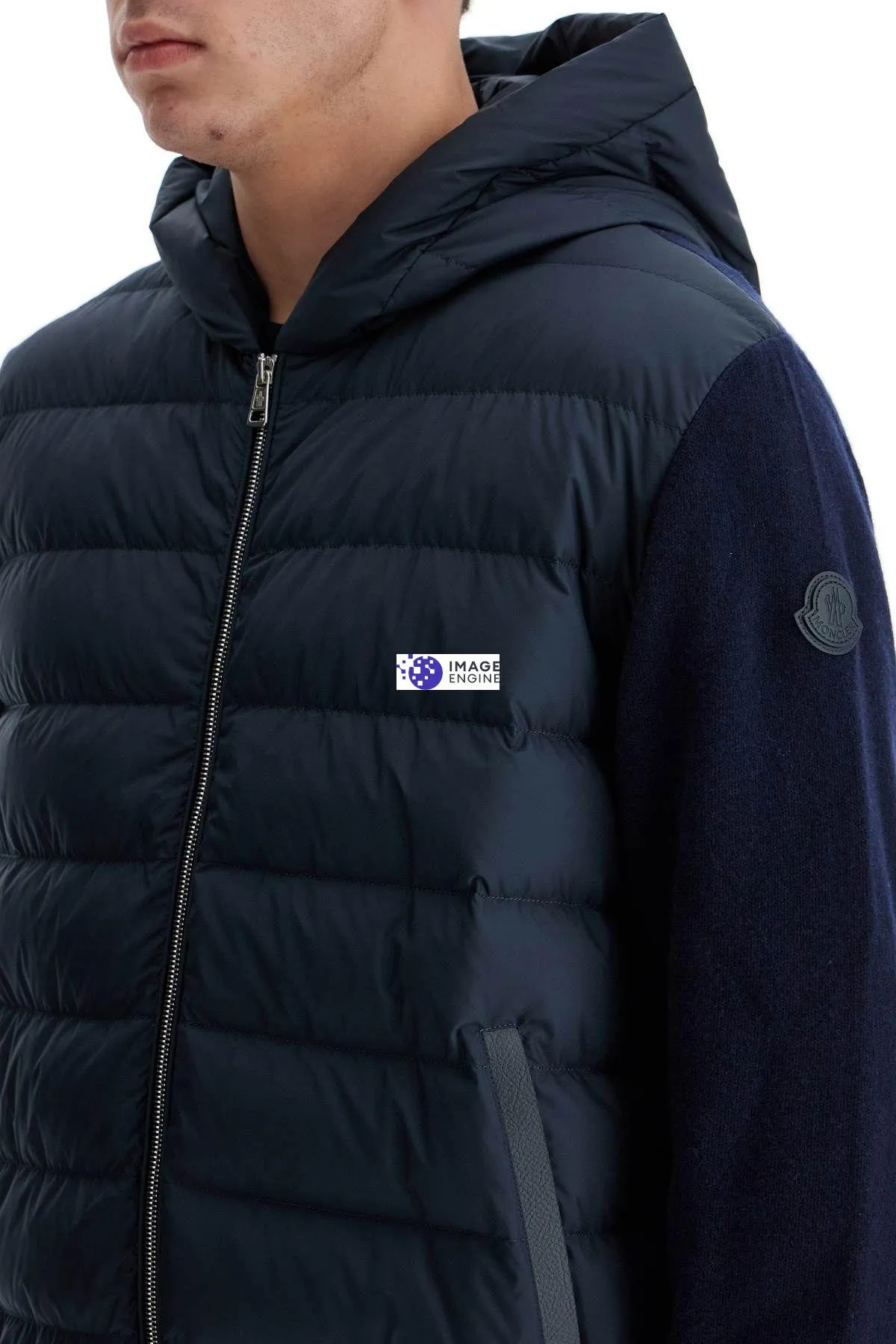Cardigan ibrido con cappuccio