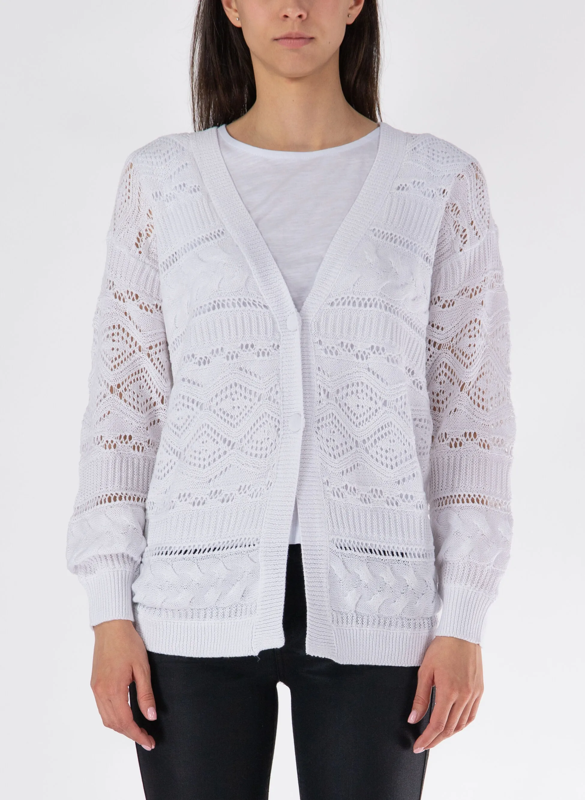cardigan in cotone traforato