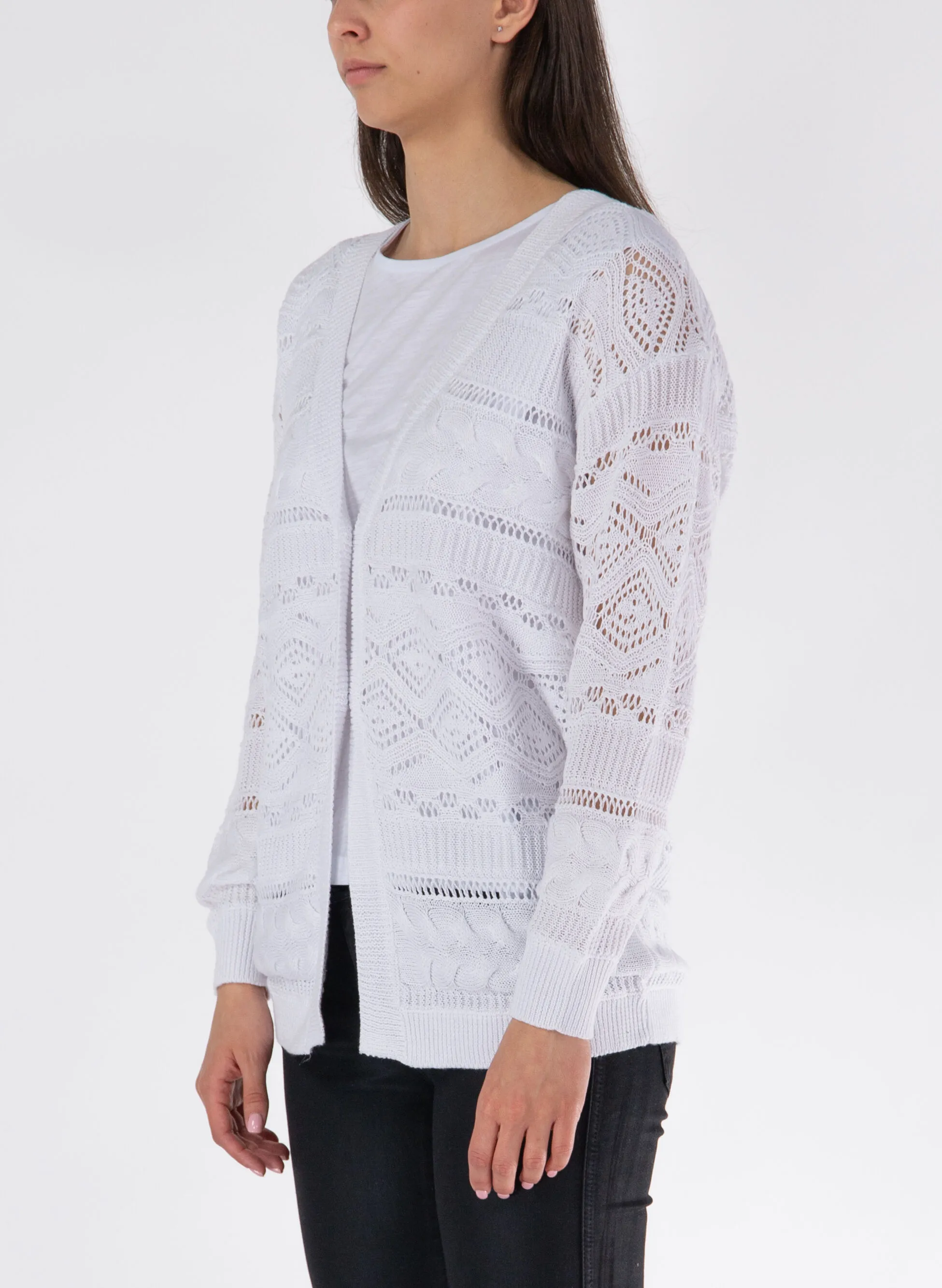 cardigan in cotone traforato