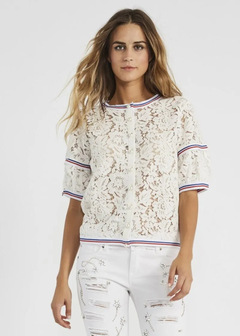 Cardigan in pizzo rebrodè