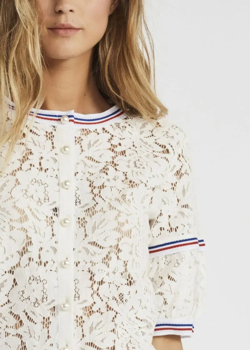 Cardigan in pizzo rebrodè